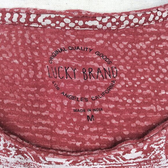 Lucky Brand Printed Tank Top Womens Size Medium High Neck Sleeveless Modal Blend - Picture 9 of 10